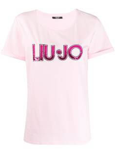 LIU JO футболка с пайетками и логотипом