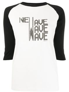 Saint Laurent топ с графичным принтом и рукавами реглан