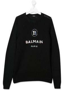 Balmain Kids джемпер с голографическим логотипом