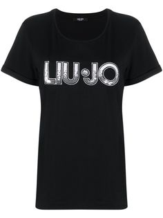 LIU JO футболка с пайетками и логотипом