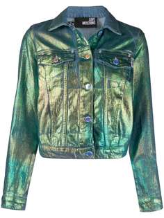Love Moschino короткая джинсовая куртка с эффектом металлик