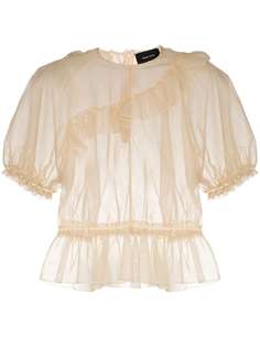Simone Rocha полупрозрачная блузка с оборками