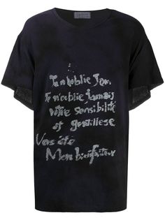 Yohji Yamamoto футболка с надписью