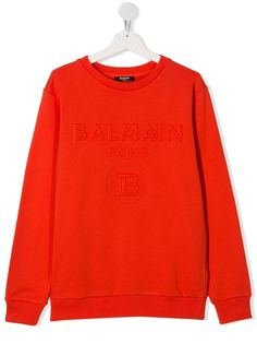 Balmain Kids толстовка с круглым вырезом и логотипом