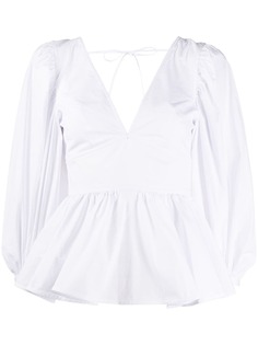 STAUD топ с V-образным вырезом и баской