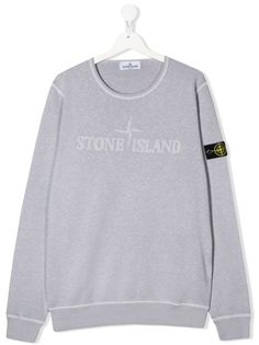 Stone Island Junior толстовка с вышитым логотипом