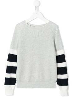 Brunello Cucinelli Kids трикотажный джемпер с полосками на рукавах