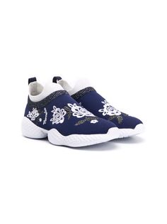 Monnalisa floral embroidered sneakers