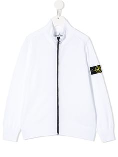 Stone Island Junior кардиган на молнии с нашивкой-логотипом