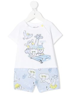 Kenzo Kids ромпер с принтом Tiger Friends