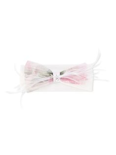 Petit crystal-embellished tulle bow headband