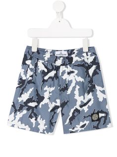 Stone Island Junior шорты с камуфляжным принтом