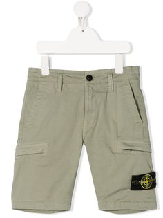 Stone Island Junior шорты карго с нашивкой-логотипом