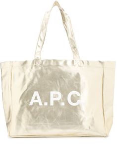A.P.C. сумка-тоут с логотипом и эффектом металлик