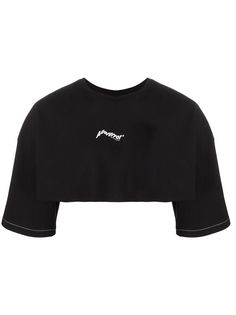 Ader Error embroidered cropped T-shirt