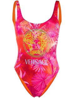 Versace слитный купальник с принтом Jungle