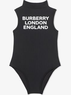 Burberry Kids купальник с логотипом и воротником-стойкой