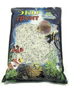 Грунт-кварц Эко грунт Гавайи 2-4mm 1kg Black-White 230018