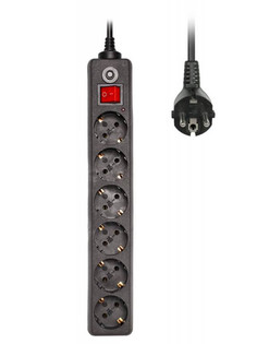 Сетевой фильтр Buro 6 Sockets 3.0m Black 600SH-3-B