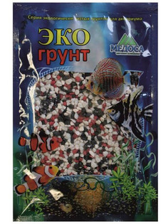 Цветная мраморная крошка Эко грунт 2-5mm 7kg Red/Black/White 7-1051