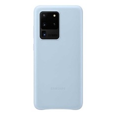 Чехлы для смартфонов Чехол (клип-кейс) SAMSUNG Leather Cover, для Samsung Galaxy S20 Ultra, голубой [ef-vg988llegru]