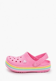 platform rainbow crocs