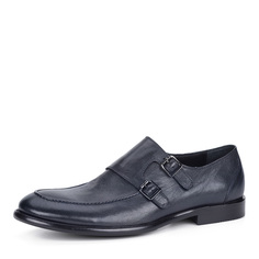 Синие монки из кожи с двумя ремешками Respect