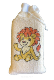 Domix, Мочалка детская брикет с манжетой из хлопка с рисунком Vival
