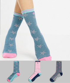 Подарочный набор из 3 пар носков с полосками и звездами Penguin-Мульти