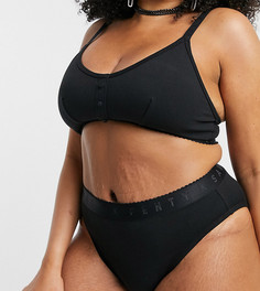 Черные хлопковые трусы с логотипом Savage x Fenty Plus Size-Черный