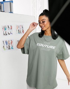 Платье-футболка свободного кроя The Couture Club-Зеленый