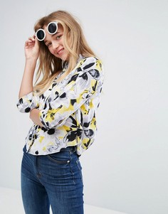 Рубашка с цветочным принтом Monki-Белый