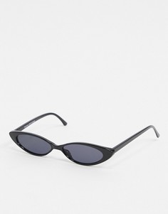 Черные маленькие солнцезащитные очки "кошачий глаз" Bershka-Черный