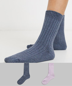 Набор из 2 пар толстых носков темно-серого и лавандового цвета Hewitt & Munro-Мульти