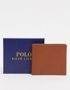 Коричневый кожаный бумажник Polo Ralph Lauren