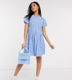 Свободное платье мини с цветочным принтом Wednesdays Girl Maternity-Синий