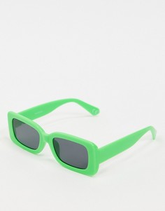 Зеленые солнцезащитные очки в прямоугольной оправе ASOS DESIGN-Зеленый