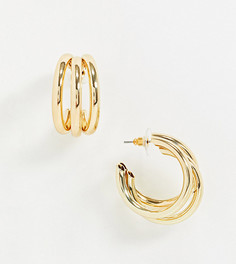 Эксклюзивные золотистые серьги-кольца Glamorous-Золотистый