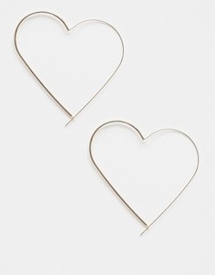 Золотистые серьги-кольца в форме сердечек ASOS DESIGN-Золотой