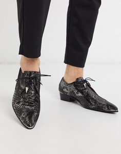 Черные туфли из искусственной змеиной кожи Jeffery West-Черный
