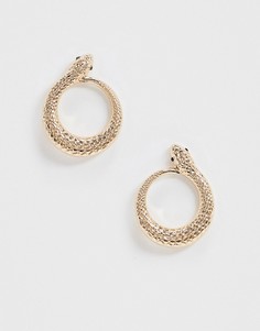 Золотистые серьги-кольца с дизайном "змеи" ALDO-Золотой