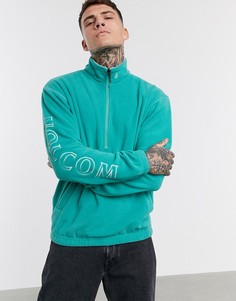 Зеленый свитшот с молнией 1/4 Volcom