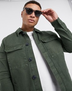 Куртка цвета хаки в стиле милитари New Look-Зеленый