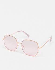 Солнцезащитные очки цвета розового золота в крупной оправе ASOS DESIGN-Золотой
