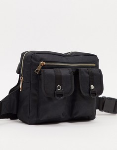 Черная сумка на грудь SVNX-Черный цвет