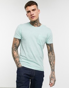 Меланжевая футболка с карманом Celio-Голубой
