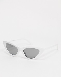 Белые солнцезащитные очки "кошачий глаз" Monki-Белый