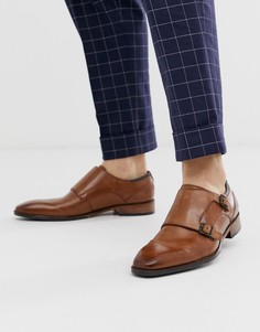 Светло-коричневые кожаные туфли-монки с ремешками Goodwin Smith-Светло-коричневый
