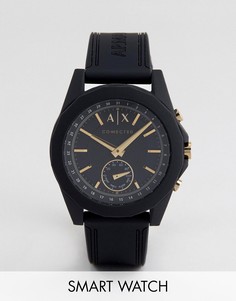 Черные смарт-часы с кожаным ремешком Armani Exchange Connected AXT1004-Черный
