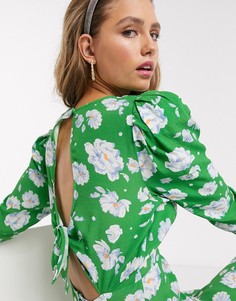Платье мини с цветочным принтом Ghost-Зеленый